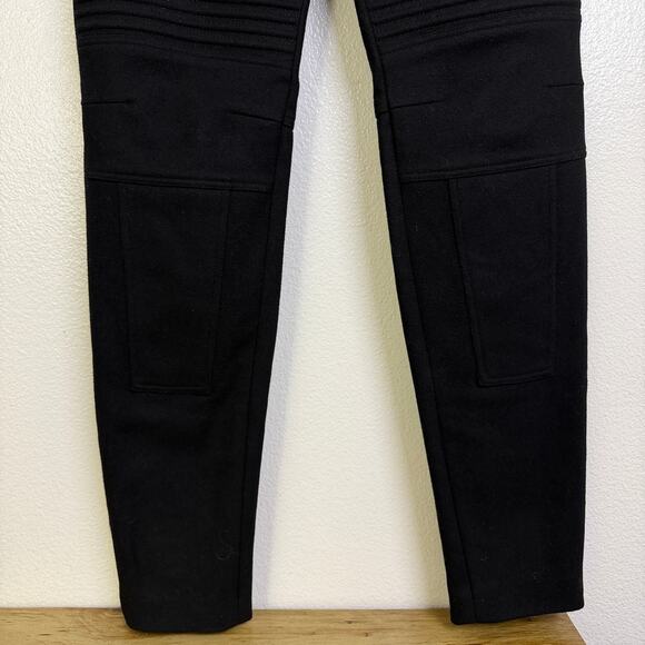 Givenchy Trouser Pants Womens 44 Black Wool Cashmere Moto Taper Ankle Zip Italy - Picture 4 of 11
